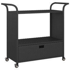 vidaXL Baro vežimėlis su stalčiumi, juodas цена и информация | Кухонные и обеденные столы | pigu.lt