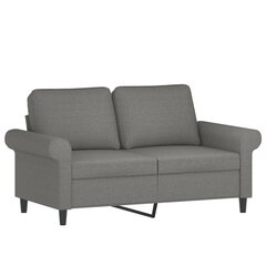 Dvivietė sofa vidaXL, Audinys, 120cm, tamsiai pilka kaina ir informacija | Sofos | pigu.lt