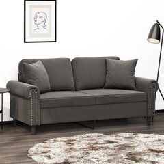 Dvivietė sofa su pagalvėmis vidaXL, pilka цена и информация | Диваны | pigu.lt