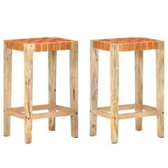 Коричневые/бежевые Деревянные барные стулья  2 шт. цена и информация | Стулья для кухни и столовой | pigu.lt