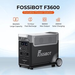 Fossibot F3600 mobili elektros stotis, 3840 Wh, 2000W, 13 išėjimų, LCD kaina ir informacija | Maitinimo šaltiniai | pigu.lt