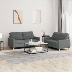 2-jų dalių sofos komplektas su pagalvėlėmis vidaXL, pilkas kaina ir informacija | Sofos | pigu.lt