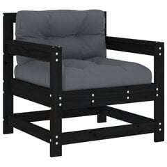 2-ių dalių sodo kėdės su pagalvėmis komplektas, juodas kaina ir informacija | Lauko kėdės, foteliai, pufai | pigu.lt