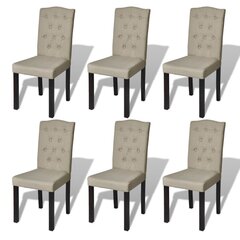 Antikvarinio stiliaus valgomojo kėdžių komplektas, smėlio spalvos 6 vnt. цена и информация | Стулья для кухни и столовой | pigu.lt