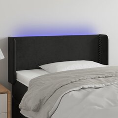 Galvūgalis su led, juodas, 83x16x78/88cm цена и информация | Кровати | pigu.lt