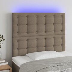 Galvūgalis su LED, Audinys, 90x5x118/128cm, taupe spalva цена и информация | Кровати | pigu.lt