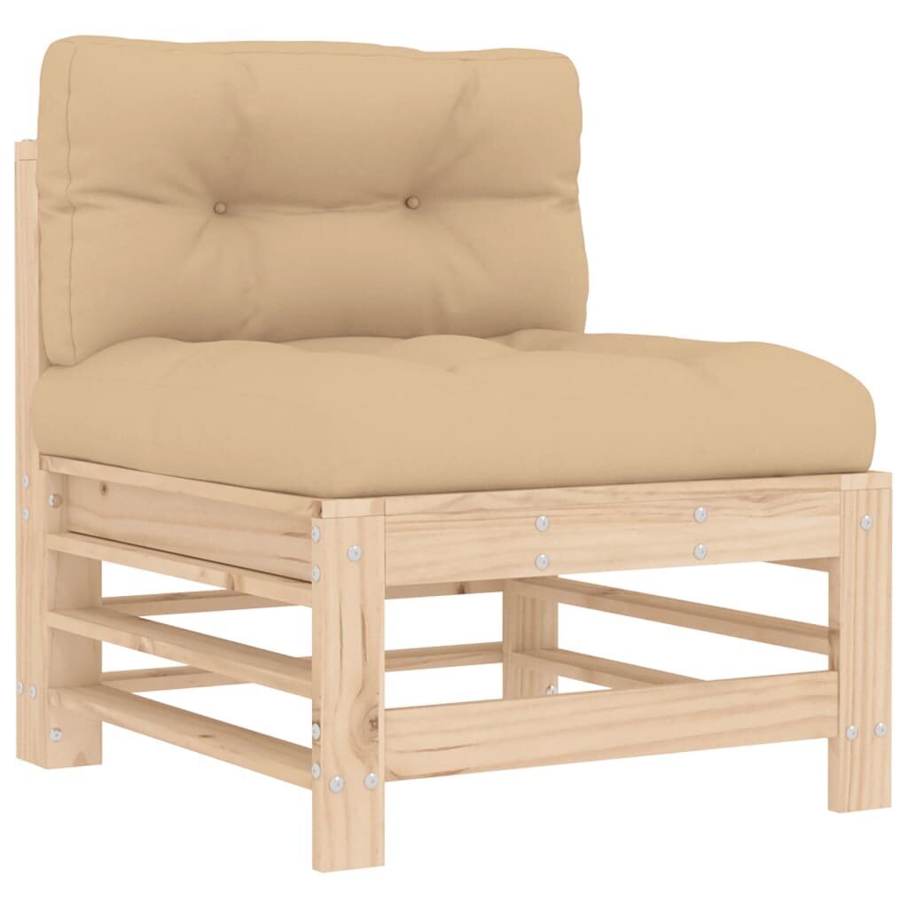 Vidurinė sofos dalis su pagalvėlėmis vidaXL, ruda цена и информация | Lauko kėdės, foteliai, pufai | pigu.lt