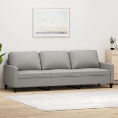 Trivietė sofa, Audinys, 210cm, šviesiai pilka kaina ir informacija | Sofos | pigu.lt