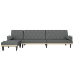 Kampinė sofa-lova vidaXL, pilka kaina ir informacija | Minkšti kampai | pigu.lt