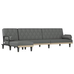 Kampinė sofa-lova vidaXL, pilka kaina ir informacija | Minkšti kampai | pigu.lt