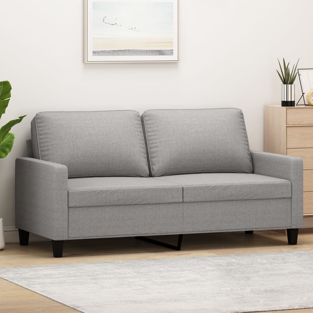 Dvivietė sofa vidaXL, šviesiai pilka kaina ir informacija | Sofos | pigu.lt