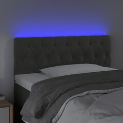 Galvūgalis su LED vidaXL, Aksomas, 100x7x78/88cm, tamsiai pilka kaina ir informacija | Lovos | pigu.lt