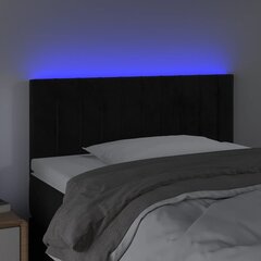 Galvūgalis su LED vidaXL, Aksomas, 80x5x78/88cm, juoda kaina ir informacija | Lovos | pigu.lt