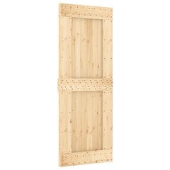 vidaXL Stumdomos durys su įrangos rinkiniu, 80x210cm, pušies masyvas цена и информация | Межкомнатные двери | pigu.lt