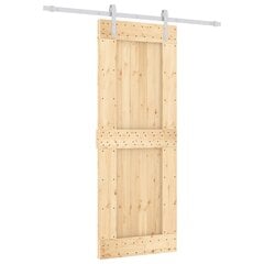 vidaXL Stumdomos durys su įrangos rinkiniu, 80x210cm, pušies masyvas цена и информация | Межкомнатные двери | pigu.lt