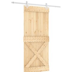 Stumdomos durys su įrangos rinkiniu, 90x210cm, pušies masyvas цена и информация | Межкомнатные двери | pigu.lt