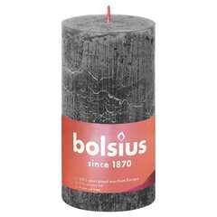 Bolsius Žvakės Shine, 4vnt., audros pilkos, 130x68mm, cilindro formos kaina ir informacija | Žvakės, Žvakidės | pigu.lt