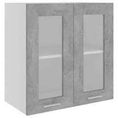 Pakabinama stiklinė spintelė, 60x31x60 cm, pilka цена и информация | Кухонные шкафчики | pigu.lt