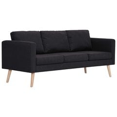 Trivietė sofa, juoda kaina ir informacija | Sofos, sofos-lovos | pigu.lt