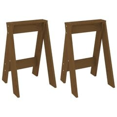 vidaXL Taburetės, 2vnt., medaus rudos, 40 x 40 x 60 cm, pušies masyvas Ruda kaina ir informacija | Virtuvės ir valgomojo kėdės | pigu.lt