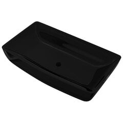 Раковина для ванной керамическая, черная, прямоугольная цена и информация | Раковины | pigu.lt