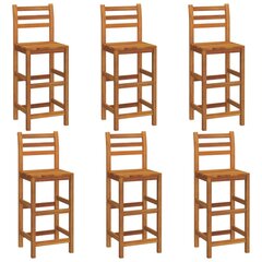 Baro taburetės, 6vnt., akacijos medienos masyvas kaina ir informacija | Virtuvės ir valgomojo kėdės | pigu.lt