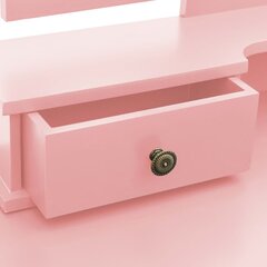 Kosmetinio staliuko rinkinys 100x40x146 cm rožinis цена и информация | Туалетные столики | pigu.lt