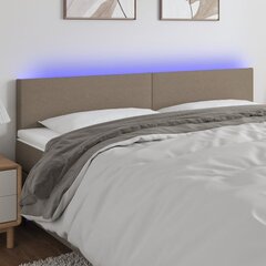 Galvūgalis su LED, Audinys, 200x5x78/88cm, taupe spalva цена и информация | Кровати | pigu.lt