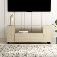 TV staliukas vidaXL 120, smėlio spalvos kaina ir informacija | TV staliukai | pigu.lt