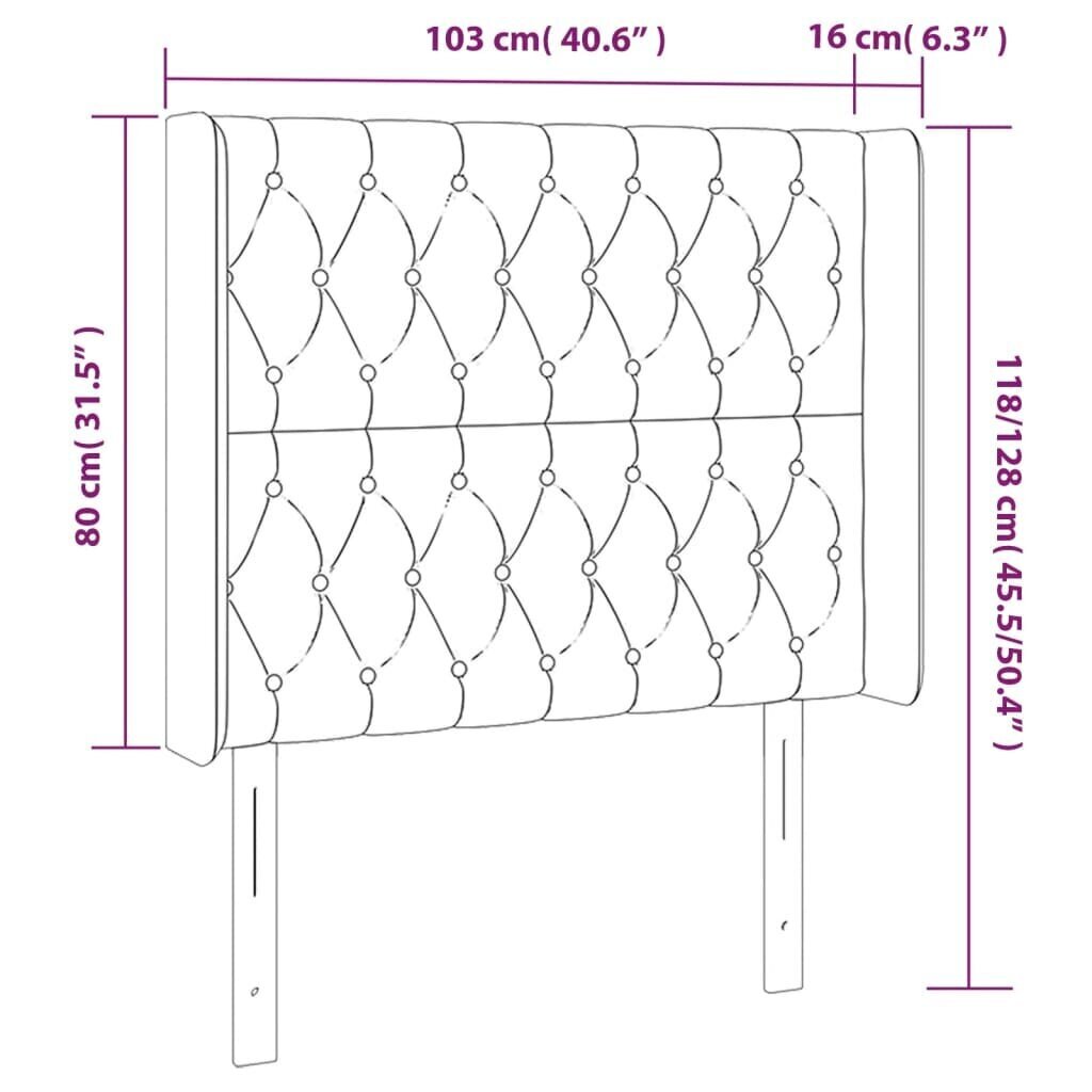 Galvūgalis su led, mėlynas, 103x16x118/128cm цена и информация | Lovos | pigu.lt