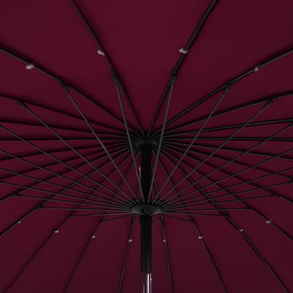 Lauko skėtis su aliuminio stulpu, 270 cm, raudonas цена и информация | Skėčiai, markizės, stovai | pigu.lt