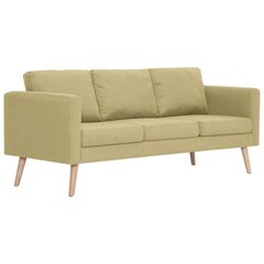 Trivietė sofa, žalia, audinys цена и информация | Диваны | pigu.lt