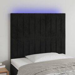 Galvūgalis su led, juodas, 90x5x118/128cm цена и информация | Кровати | pigu.lt