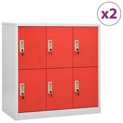 Spintelės, 90x45x92,5 cm, 2 vnt, raudonos цена и информация | Шкафчики в гостиную | pigu.lt