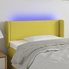 Galvūgalis su led, žalios spalvos, 83x16x78/88cm, audinys цена и информация | Кровати | pigu.lt