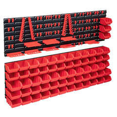 Sandėliavimo dėžių rinkinys, 141 dalis, raudonas ir juodas kaina ir informacija | Įrankių dėžės, laikikliai | pigu.lt