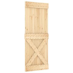 Stumdomos durys su įrangos rinkiniu, 80x210cm, VidaXl, pušies masyvas цена и информация | Межкомнатные двери | pigu.lt