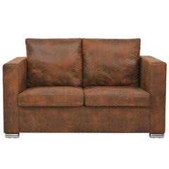 Dvivietė sofa, 137x73x82cm, dirbtinė zomšos oda цена и информация | Диваны | pigu.lt