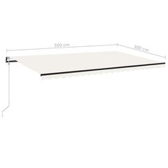 Automatinė markizė su led/vėjo jutikliu, 500x300 cm, ruda цена и информация | Зонты, маркизы, стойки | pigu.lt