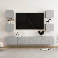 Televizoriaus spintelių komplektas, 6 dalių, betono pilkas, mdp kaina ir informacija | TV staliukai | pigu.lt