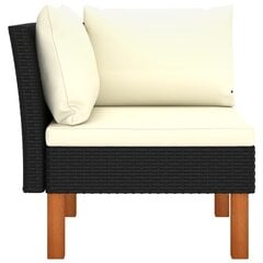 vidaXL Kampinė sofa, poliratanas ir eukalipto medienos masyvas цена и информация | Садовые стулья, кресла, пуфы | pigu.lt