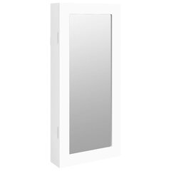 Veidrodinė papuošalų spintelė vidaXL, 30x8.5x67 cm, balta цена и информация | Зеркала | pigu.lt