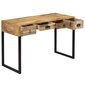 Rašomasis stalas, mango mediena ir tikra oda, 117x50x76cm kaina ir informacija | Kompiuteriniai, rašomieji stalai | pigu.lt