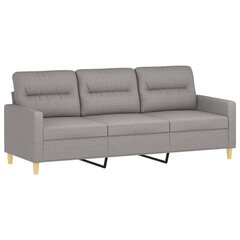 Trivietė sofa, šviesiai pilkos spalvos, 180cm, audinys kaina ir informacija | Sofos | pigu.lt