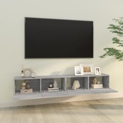 Televizoriaus spintelės, 2vnt., pilkos, 100x30x30cm, mediena kaina ir informacija | TV staliukai | pigu.lt