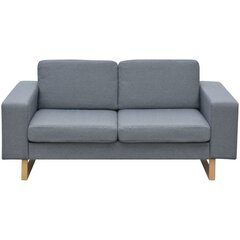 Dvivietė sofa, šviesiai pilkos spalvos цена и информация | Диваны | pigu.lt