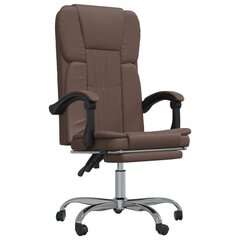 Atlošiama biuro kėdė, Dirbtinė oda, ruda kaina ir informacija | Biuro kėdės | pigu.lt