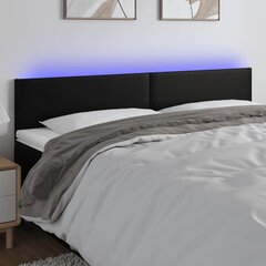 Galvūgalis su led, juodas, 200x5x78/88cm kaina ir informacija | Lovos | pigu.lt