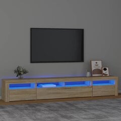 Televizoriaus spintelė su led apšvietimu, ąžuolo, 240 x 35 x 40 cm цена и информация | Тумбы под телевизор | pigu.lt