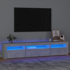 Tv spintelė su led apšvietimu, betono pilka, 195 x 35 x 40 cm цена и информация | Тумбы под телевизор | pigu.lt